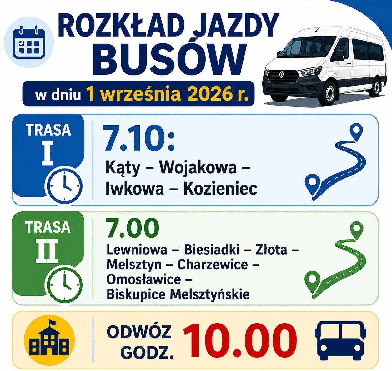 Rozkład jazdy busów 1 września